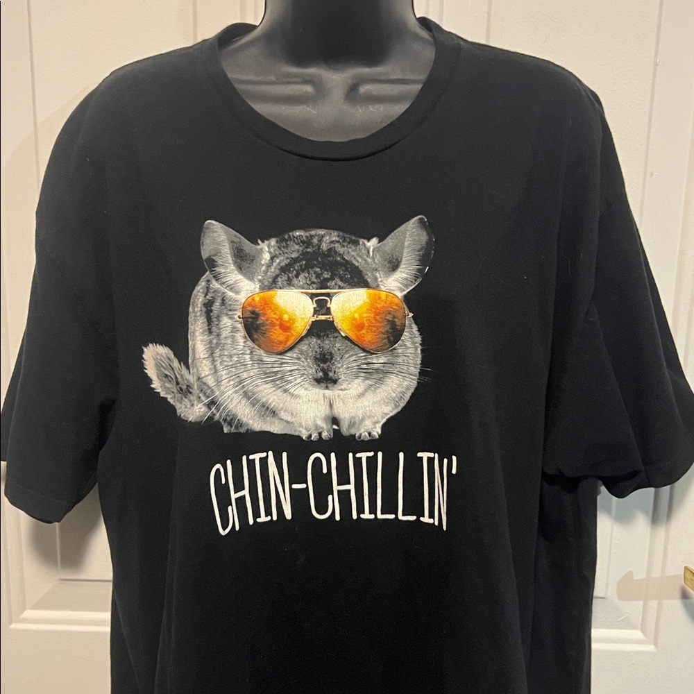 BLACK MATTERS 🕶️ 100% COTTON BLACK CHINCHILLA “CHIN-CHILLIN” TSHIRT Men’s 2X